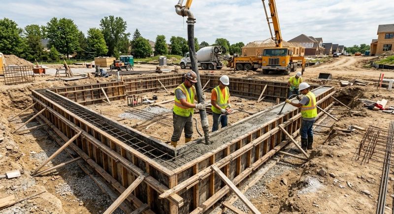 Concrete Foundation Pouring